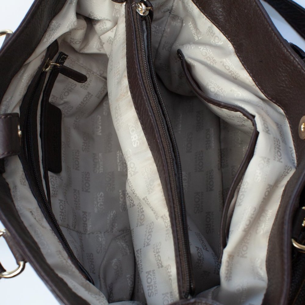 Michael Kors Hamilton Brown Carry All Leather Bag - Picture 10 of 10